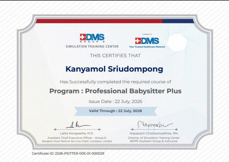 Professional childcare certification