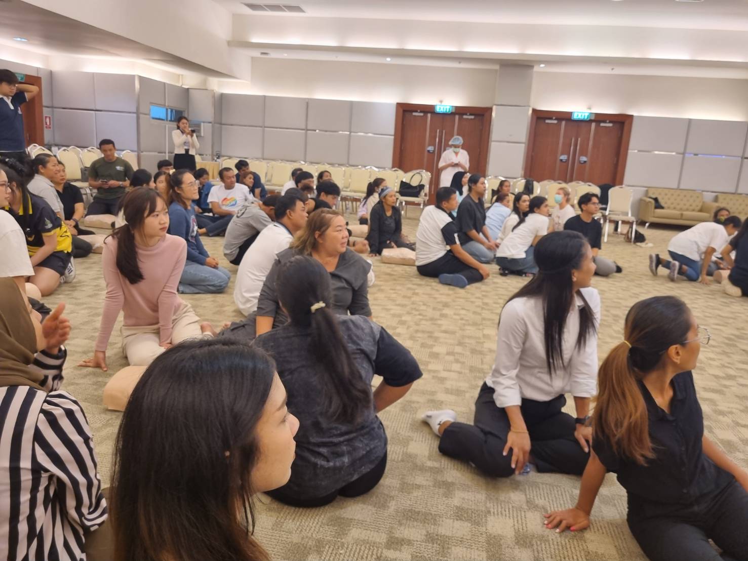 Work environment showcasing childcare activities