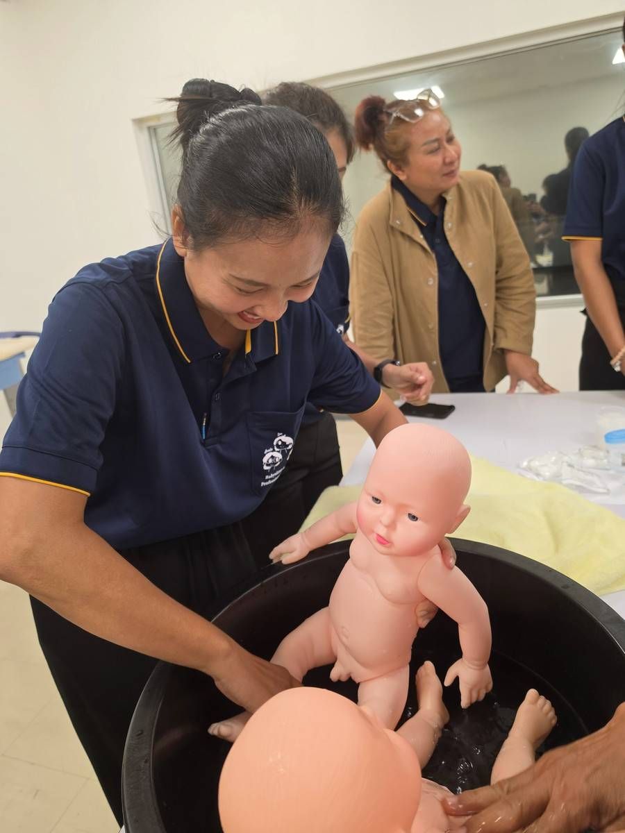 Work environment showcasing childcare activities