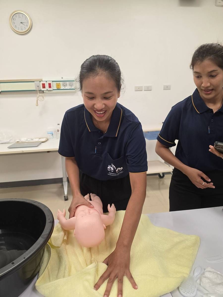 Work environment showcasing childcare activities