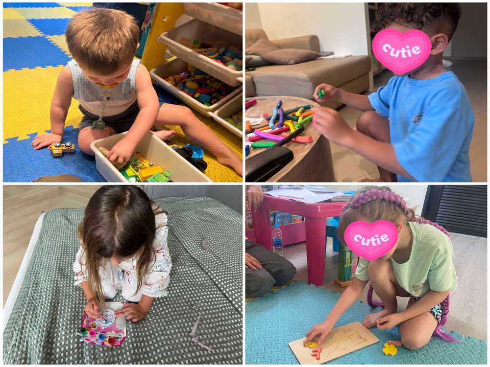 Professional nanny caring for children with safety and love